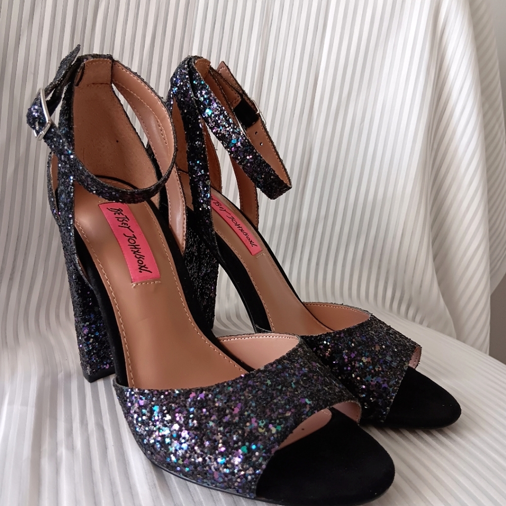 Betsey Johnson Dark Sparkle Heels